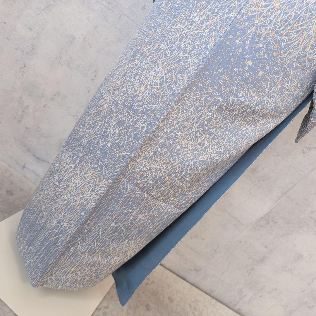 小紋　フルセット　着物　正絹　青紺地　帯ユニーク　色彩　F7