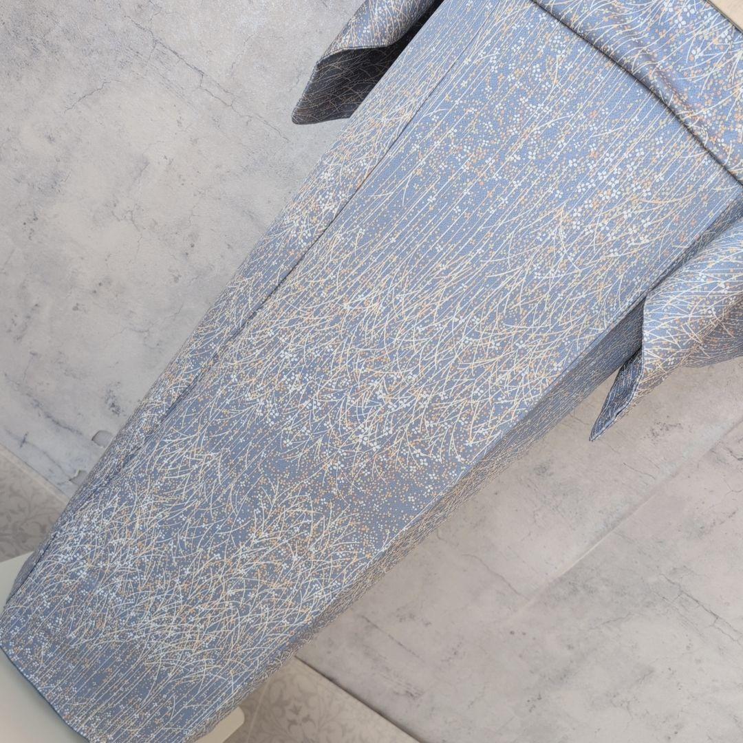 小紋　フルセット　着物　正絹　青紺地　帯ユニーク　色彩　F7