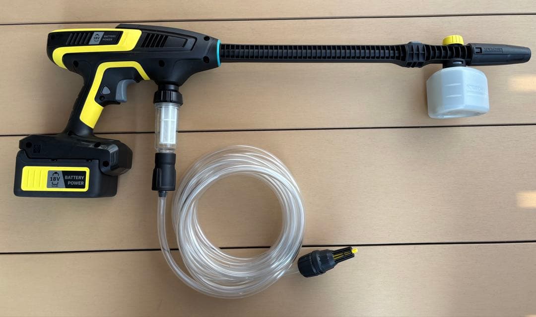 【美品 高容量5.0Ah付】KARCHER KHB6 高圧洗浄機 本体＋人気OP