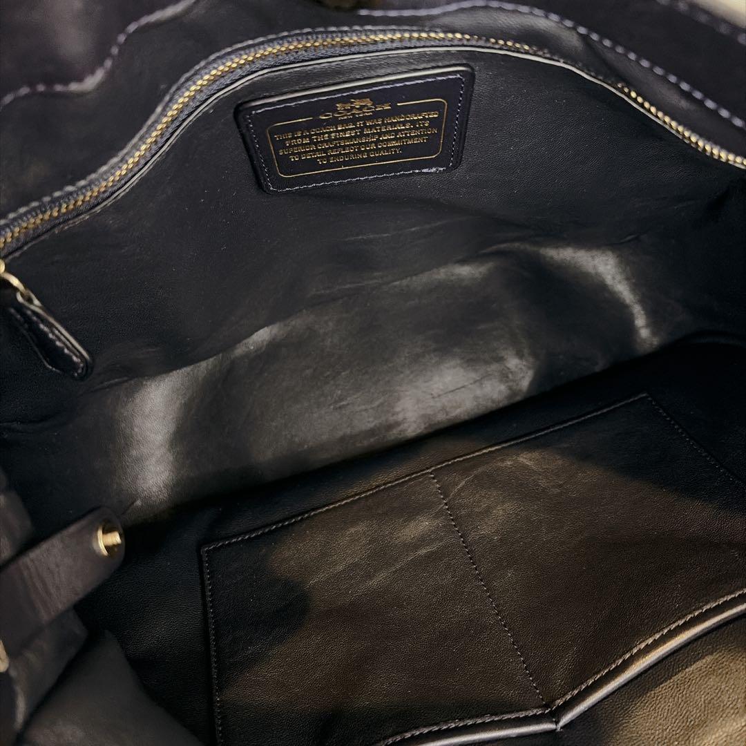 【美品】COACH コーチ ホーボー ショルダーバッグ ハンドバッグ ブラック