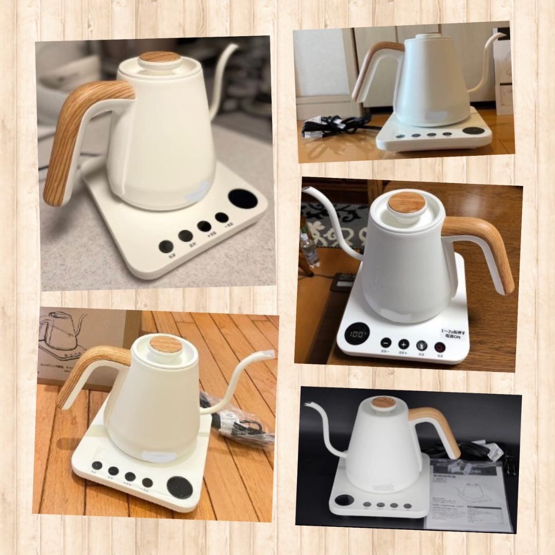 1200Wで1杯分65秒で沸かせる❣お洒落なデザイン♪❤コーヒードリップケトル