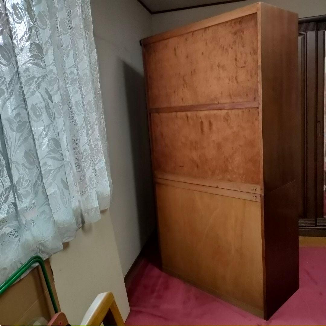 【昭和レトロ】 重ね2段 箪笥 和箪笥 収納箪笥 2扉 4引き出しブラウン