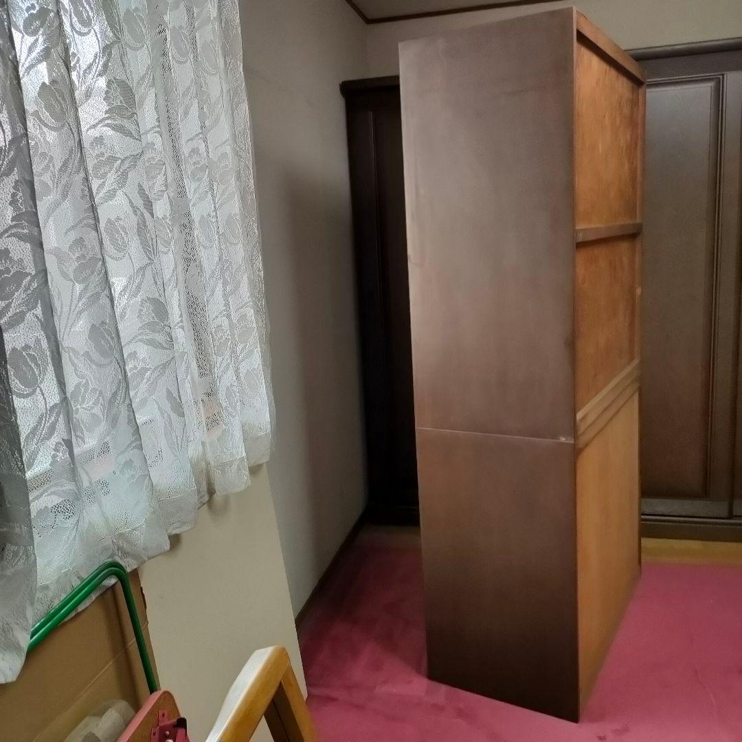 【昭和レトロ】 重ね2段 箪笥 和箪笥 収納箪笥 2扉 4引き出しブラウン