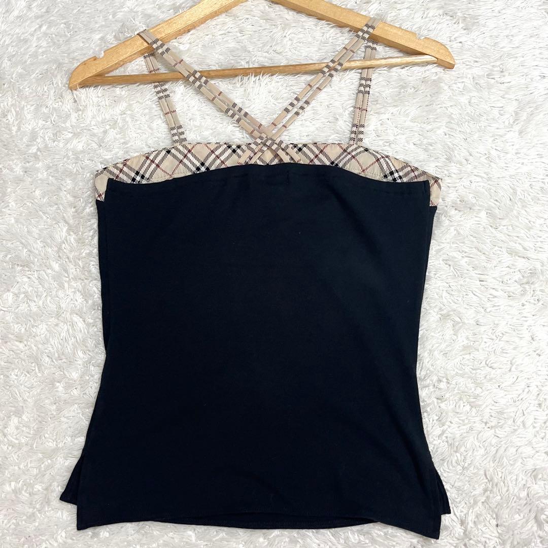 ✨大人気✨ バーバリーブルーレーベル 定番ノバチェック キャミ ブラック