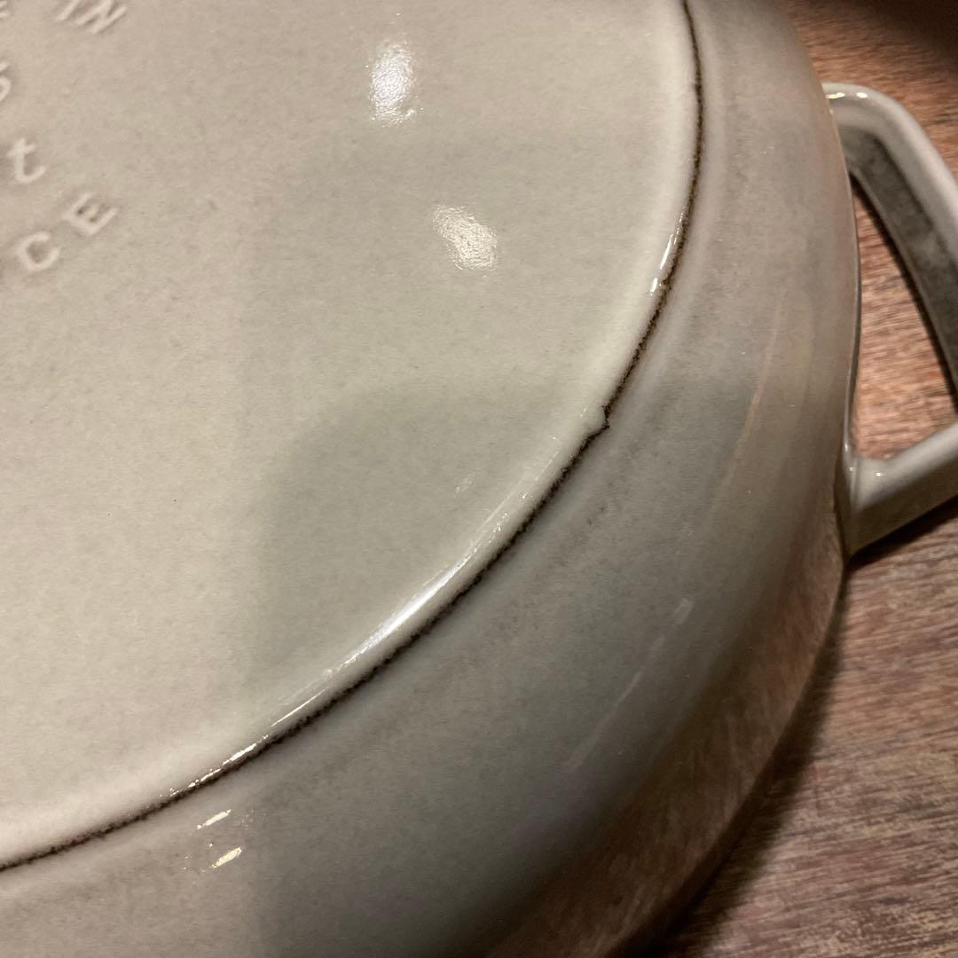 極美品！26cm 浅型 ストウブ ピコ ココットラウンド シャロー グレー