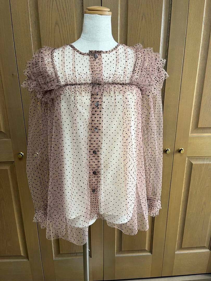 セブンテン ドットチュールブラウス861番