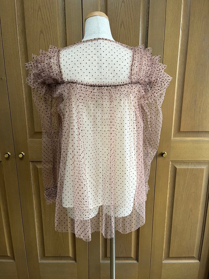 セブンテン ドットチュールブラウス861番