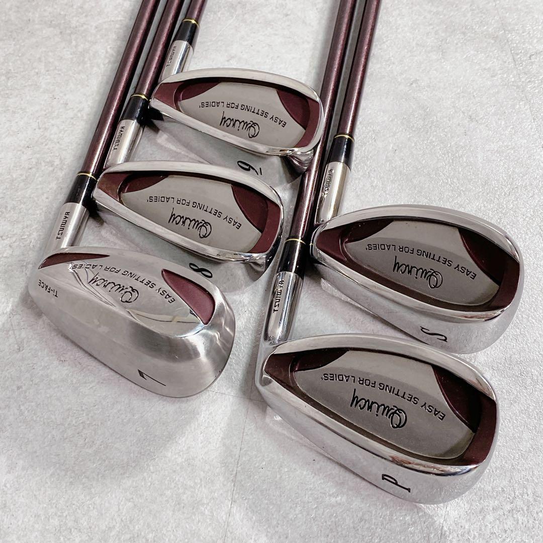 T153 Quincy 他 ゴルフクラブ レディース セット 赤 初心者 練習