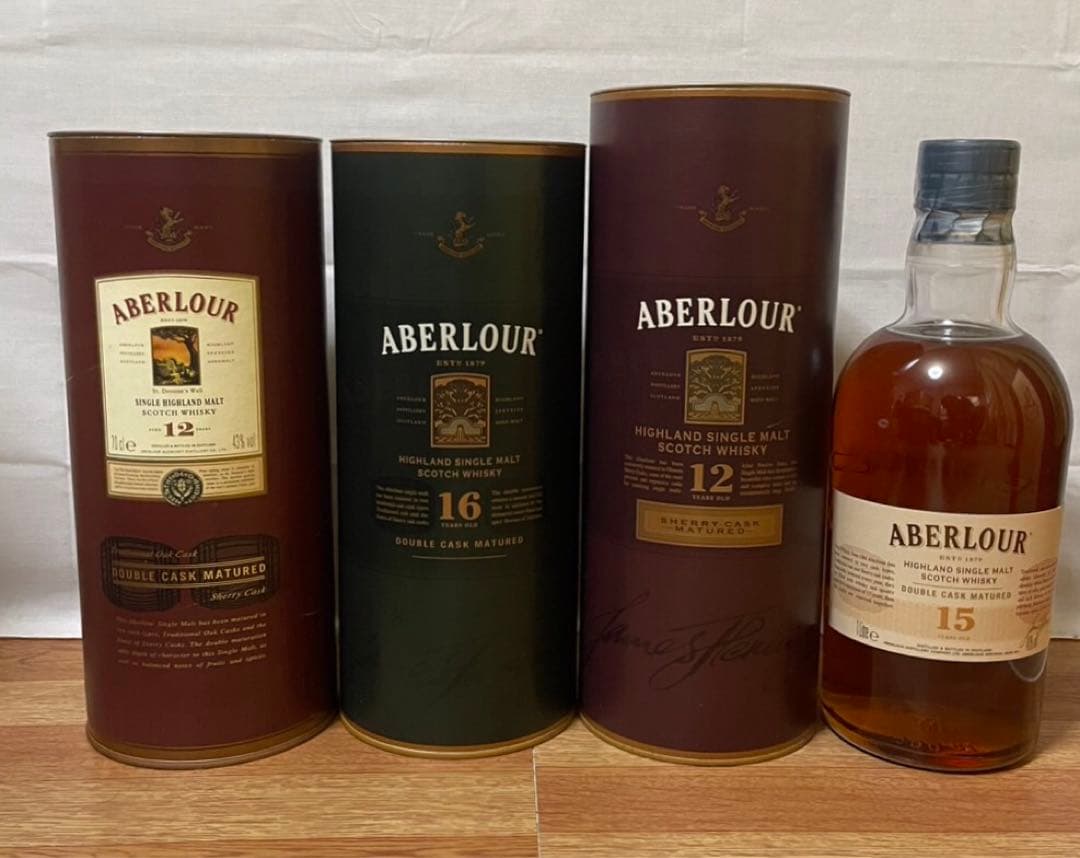 旧旧ボトル アベラワー12年&旧ボトル 16年&12年シェリー&15年 4本