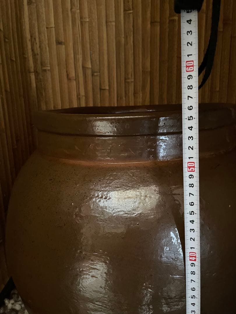 送料無料 特大 骨董 睡蓮鉢 メダカ鉢 水鉢 庭園インテリア　陶器 壺 かめ