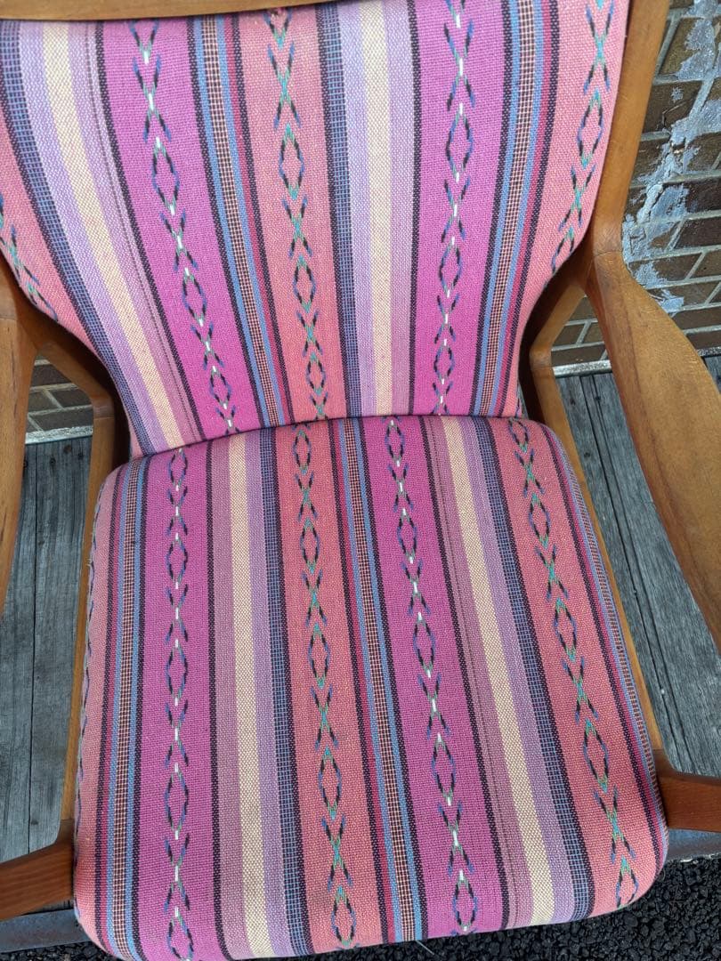 オールドカリモクKARIMOKU1人掛けピンクソファヴィンテージアンティーク