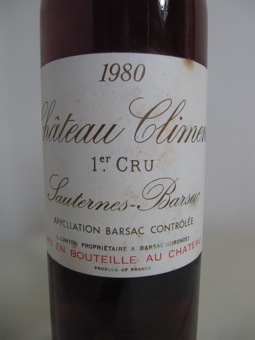 シャトー　クリマン　1980年 白ワイン（甘口貴腐ワイン）