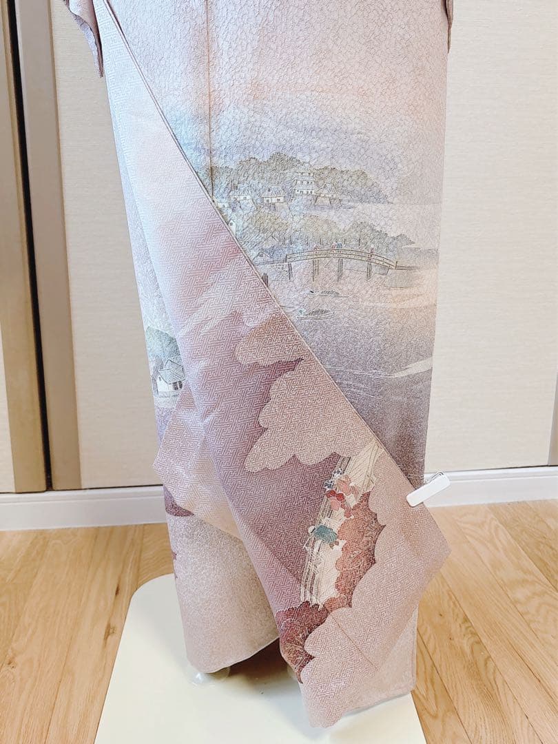 美品　訪問着　フルセット　S 友禅 風景　卒業式　入学式　お宮参　袋帯　紋
