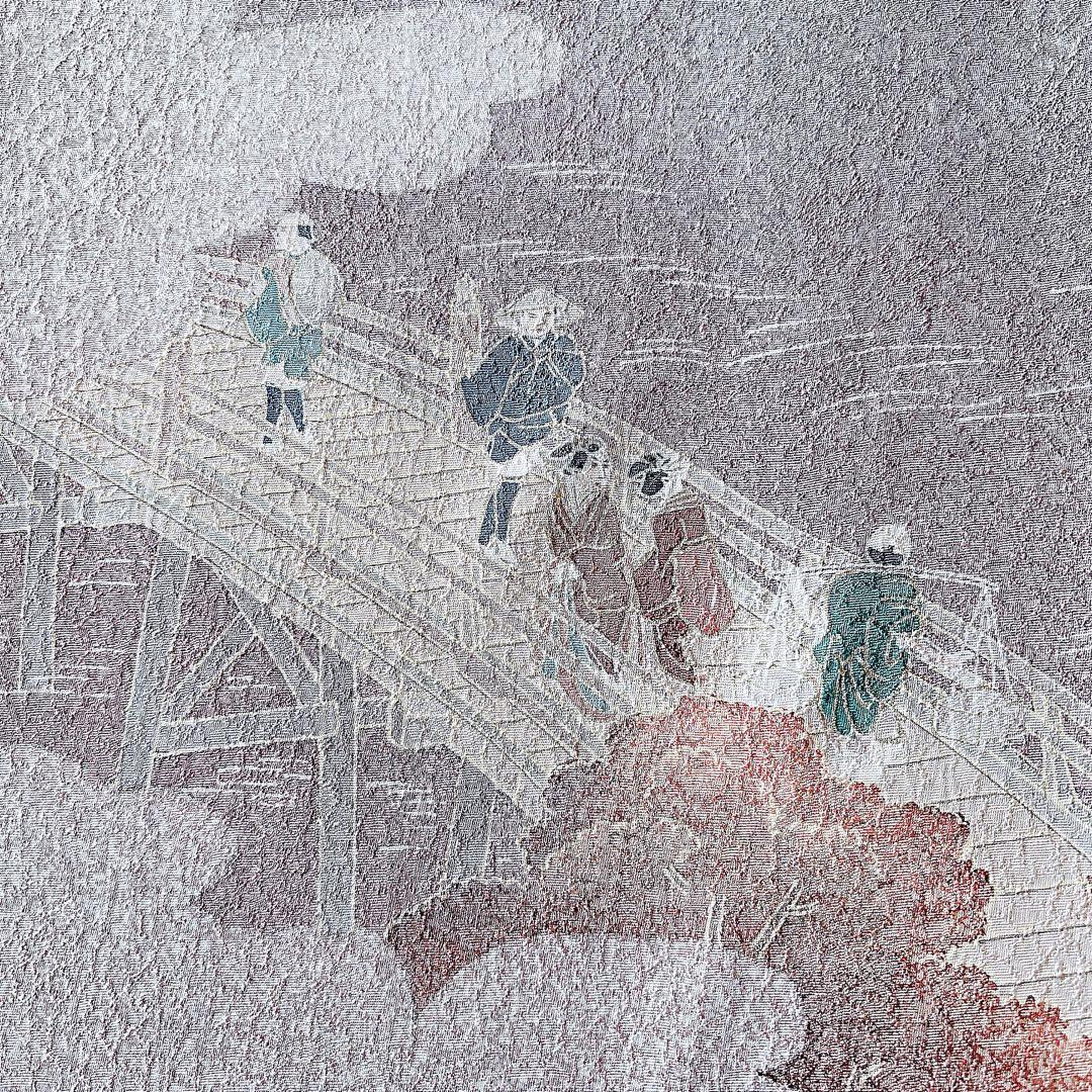 美品　訪問着　フルセット　S 友禅 風景　卒業式　入学式　お宮参　袋帯　紋