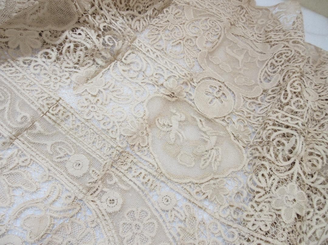 (O-41)汕頭 スワトウ テーブルクロス 刺繍 レース