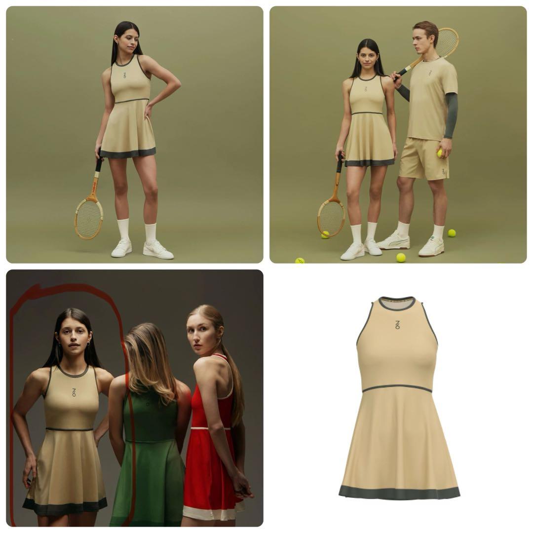 日本初上陸　セブンシックス　テニスウェア　ワンピース　サンドベージュ