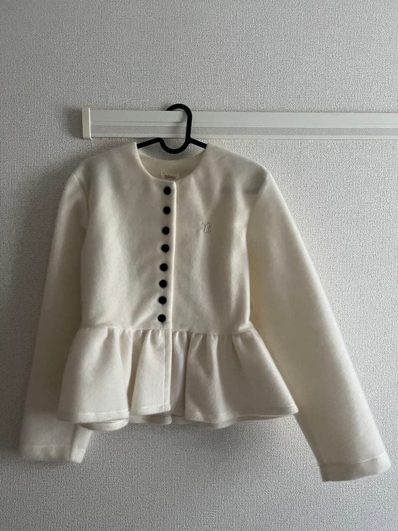 Bibiy. ビビィ ペプラムカーディガン ホワイト