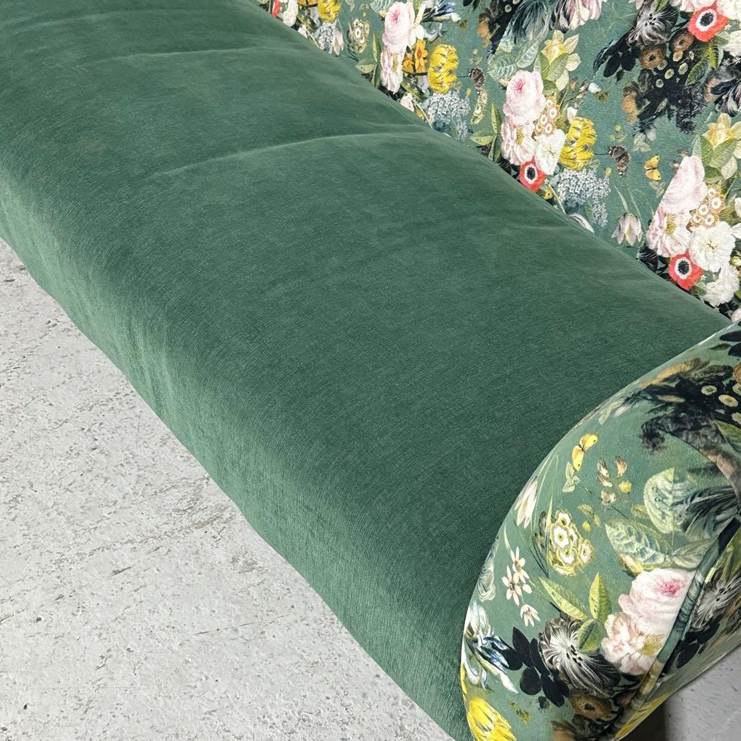 ★東馬★ 3人掛け 花柄ソファ クッション付 ボタニカル 高級ファブリック