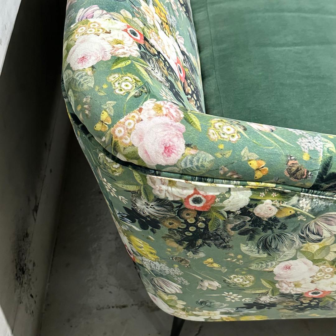 ★東馬★ 3人掛け 花柄ソファ クッション付 ボタニカル 高級ファブリック