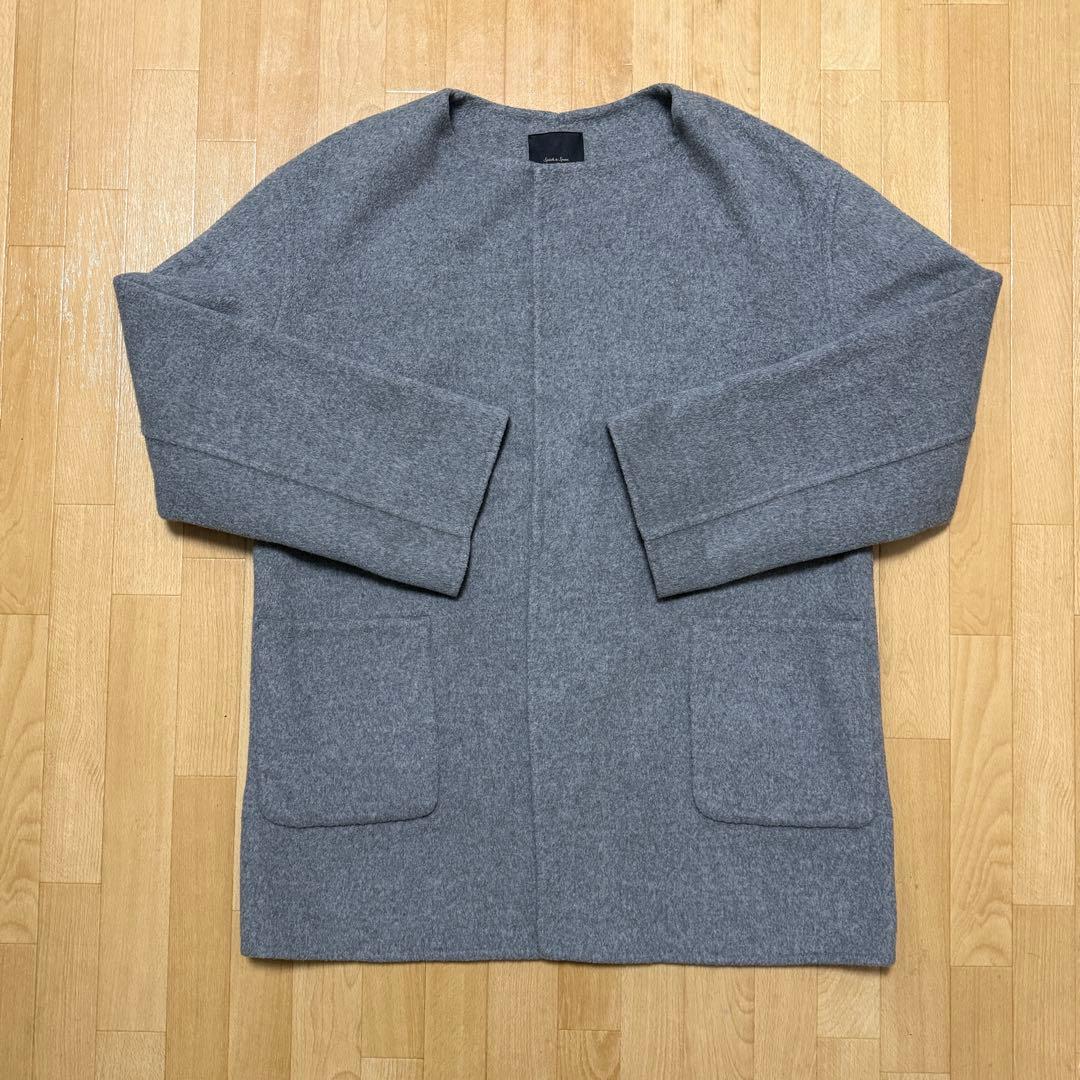 Spick and Span ノーカラーリバーコート ウール