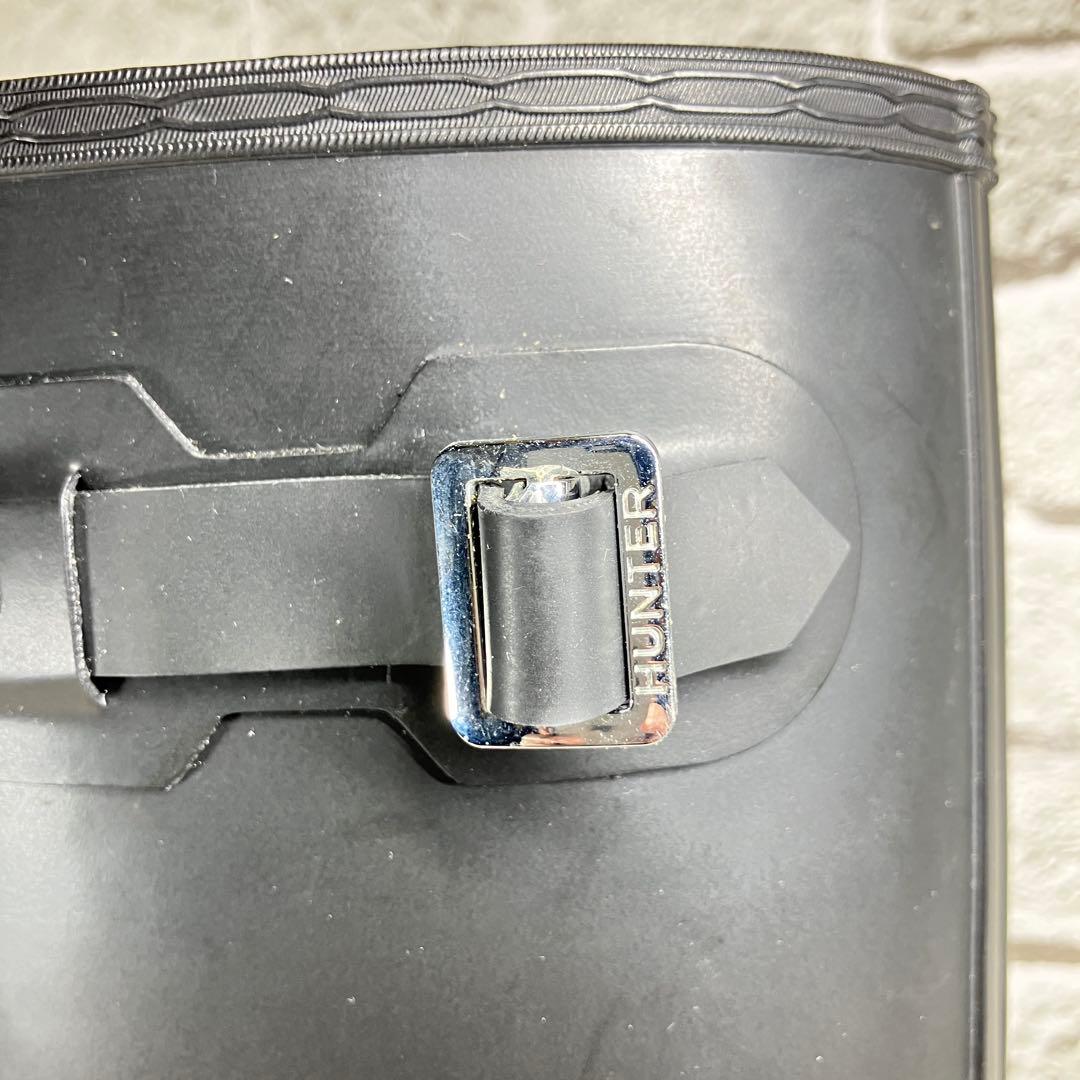 【試着程度】HUNTER レインブーツ 黒 ロング ラバー レディース UK6