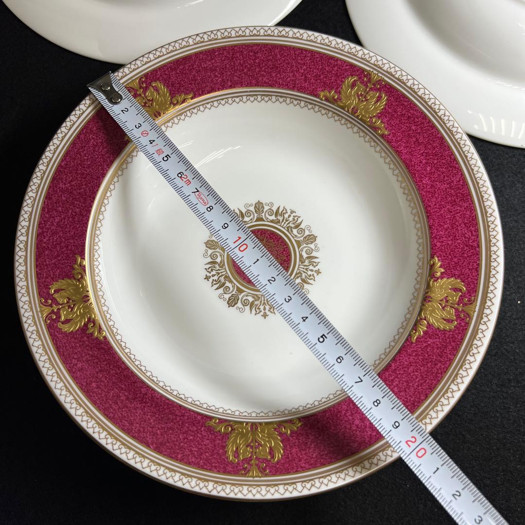 ウエッジウッド最高級シリーズ　コロンビアパウダールビー　スーププレート3枚