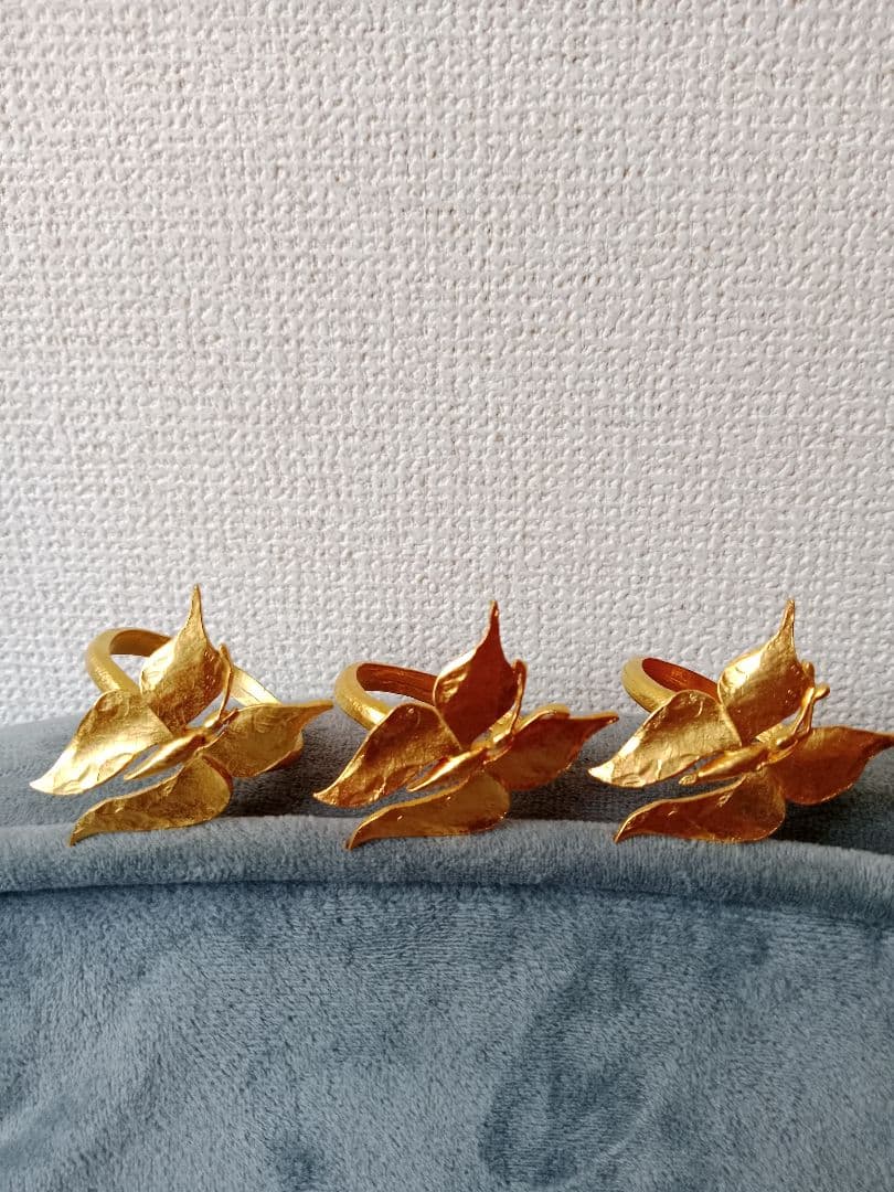 Edouard Rambaud エドワールランボー 蝶 ナプキンリング 3個