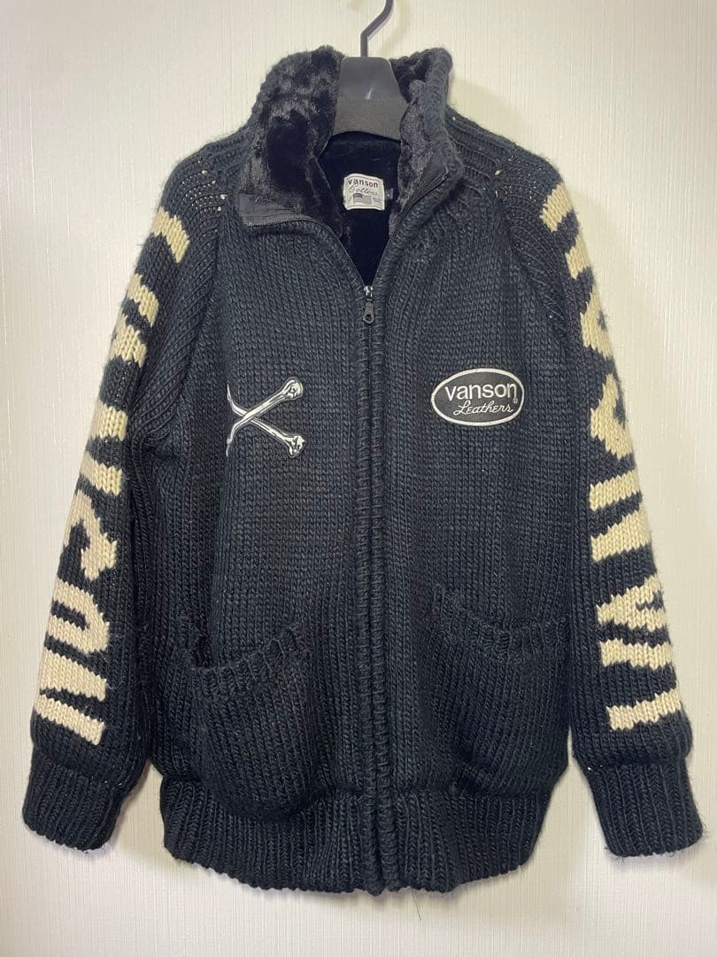 VANSON スカルデザイン ニットセーター