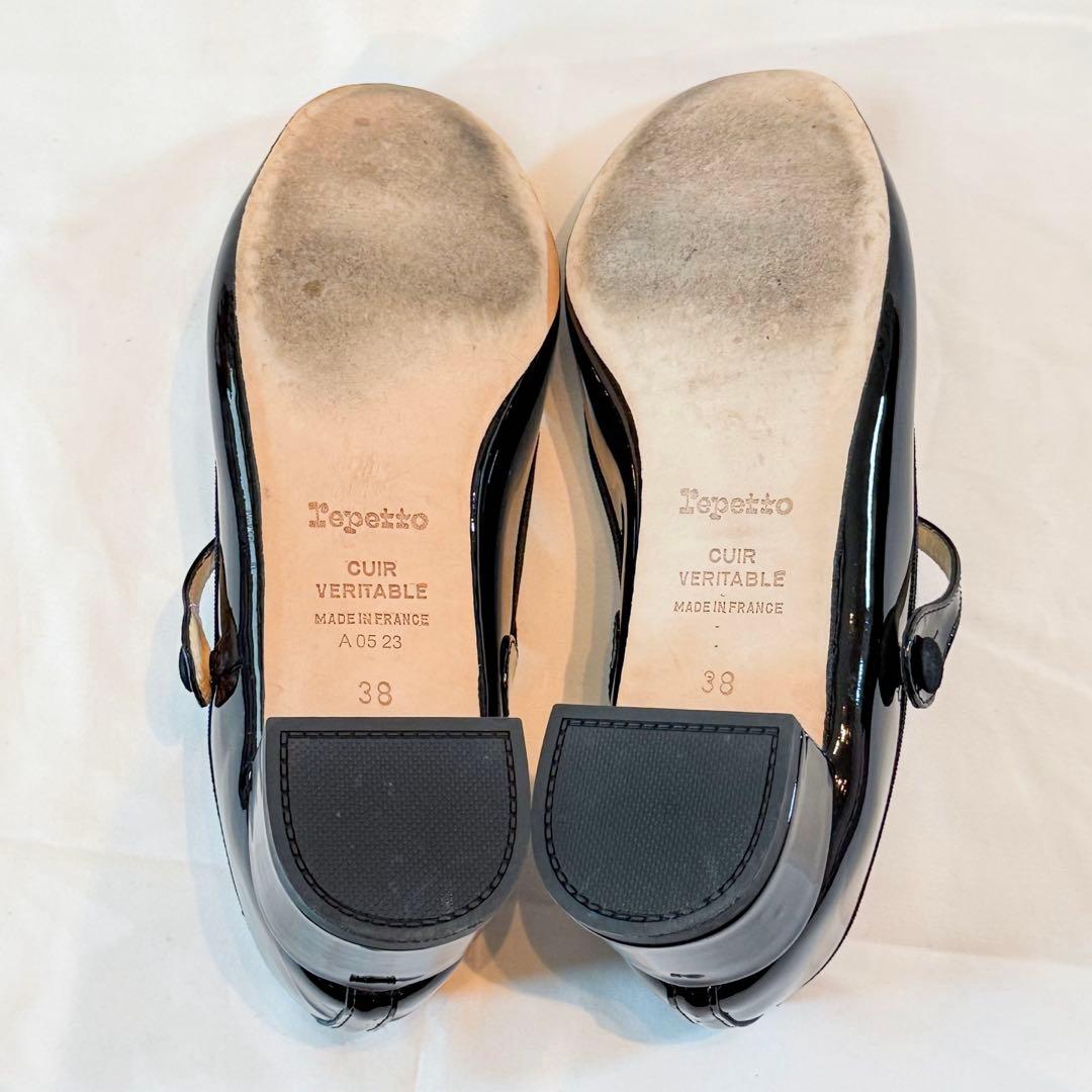 repetto レペット エナメル ストラップ パンプス 38 黒