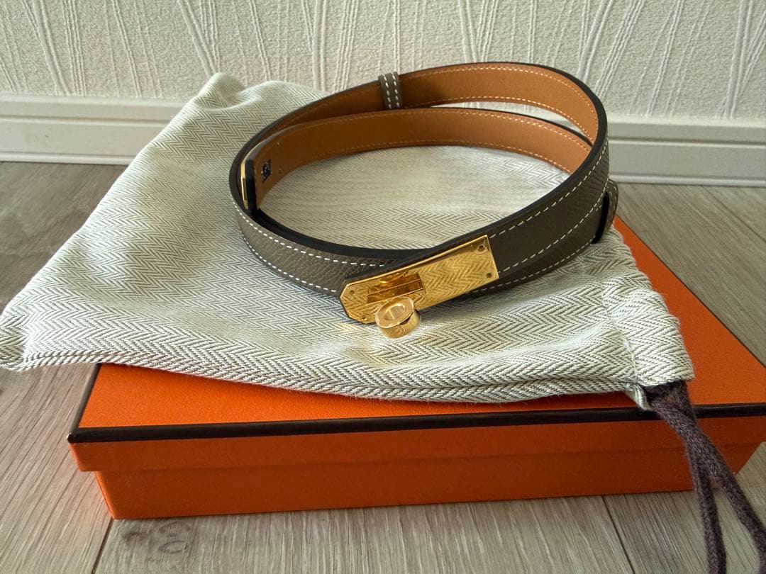 HERMES ケリーベルト エトゥープゴールド　W刻印