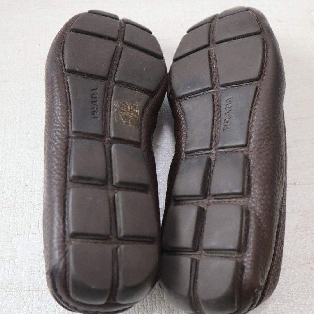 PRADA ダークブラウン ローファー　8 ２７cm