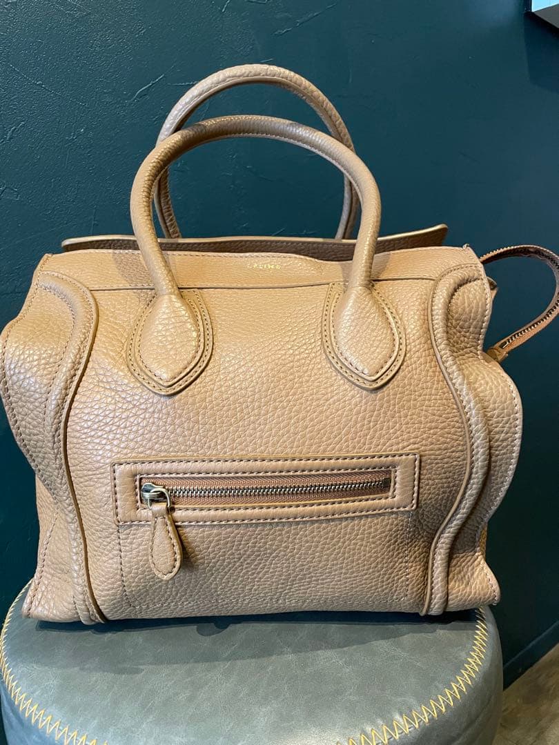 【美品】CÉLINE ラゲージ マイクロショッパー　カーフスキン製