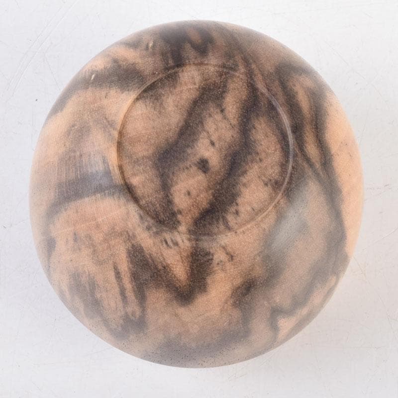 茶道具　天然木　黒柿製　無垢彫　綺麗な木目の棗　時代箱　V　8794