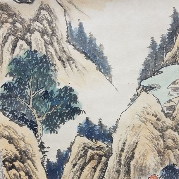 清代　掛け軸　山水図　中国　骨董品