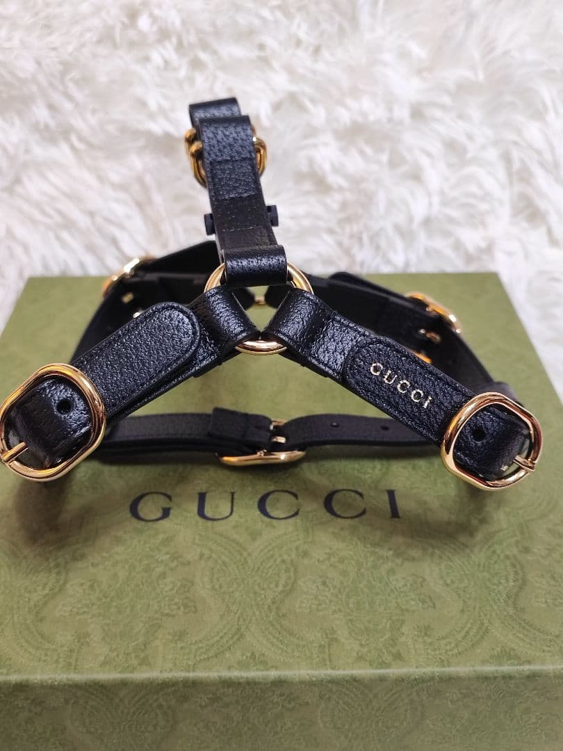 新品 グッチ インターロッキングG ドッグ ハーネス ペット用 散歩 Sサイズ