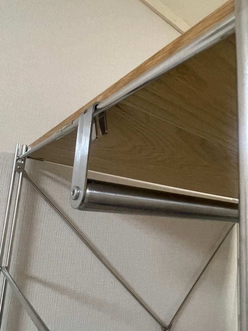 無印良品MUJIステンレスユニットシェルフ　オーク材　2段引き出し付き　完成品