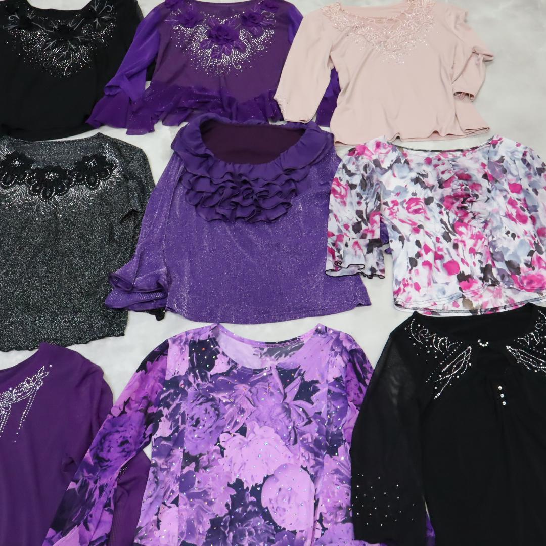 【美品 社交ダンス 衣装 レッスン着 20着 まとめ売り】ブラウス トップス