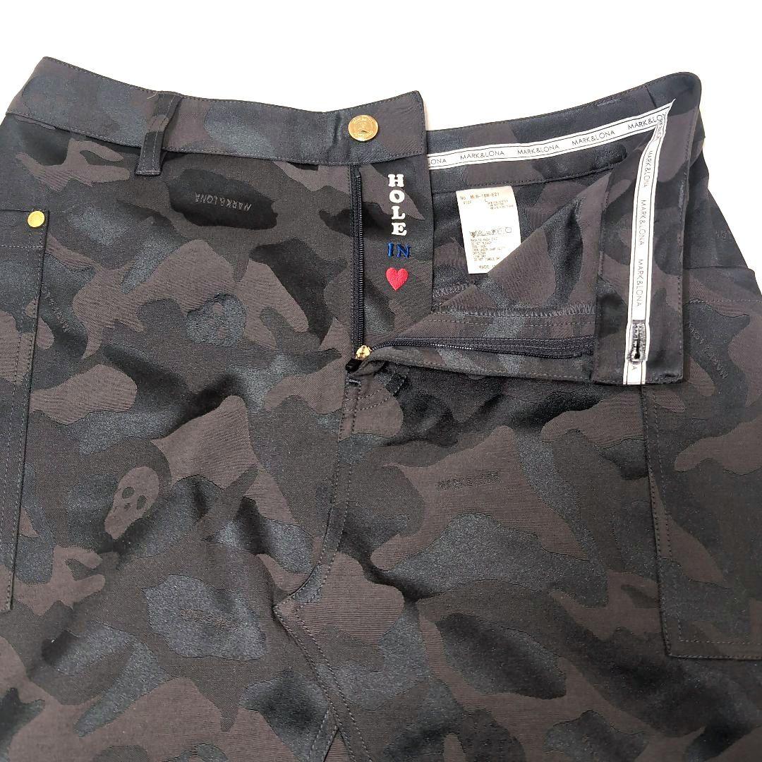 超美品 MARK & LONA マーク＆ロナ カモフラ柄 スカート スカル L