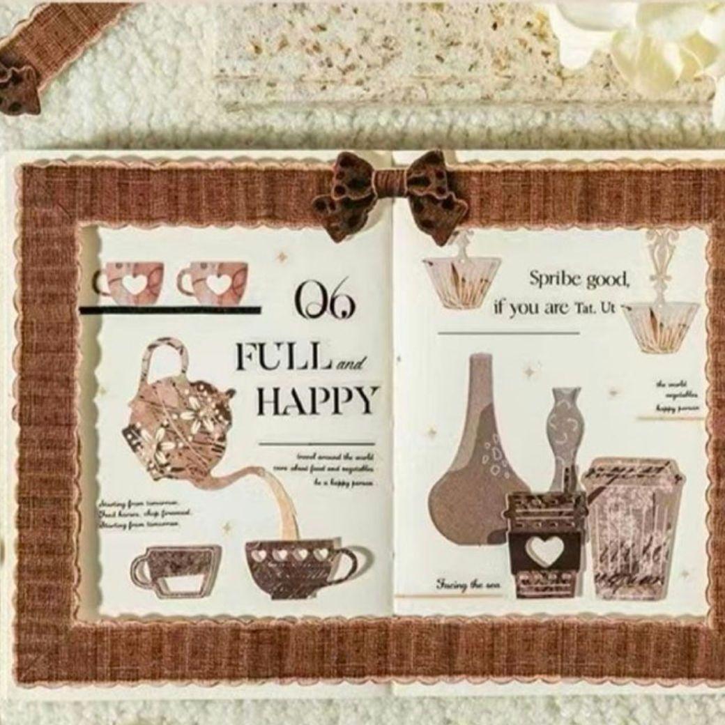 海外 ハトロン紙 リボン柄マスキングテープ コラージュ素材