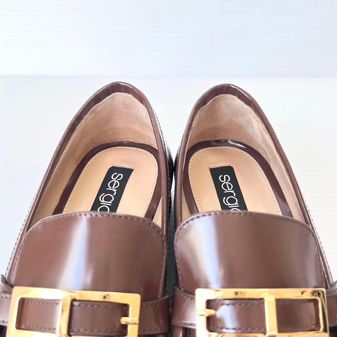 人気✨ セルジオロッシ SR NORA ローファー ブラウン バックル 23