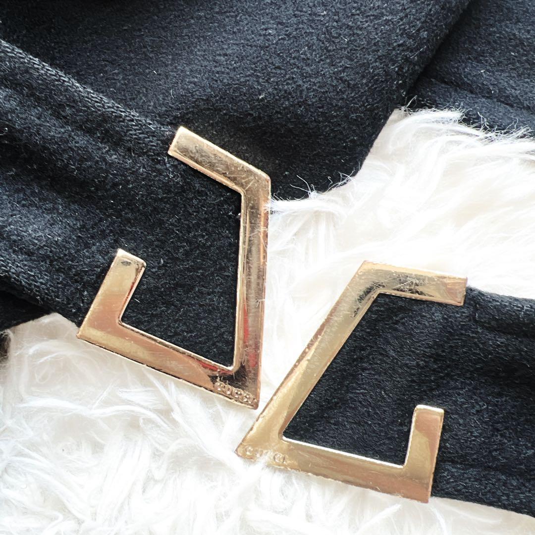 良品　GUCCI グッチ　女優襟　ラップ　コート レザートリミング ベルト付