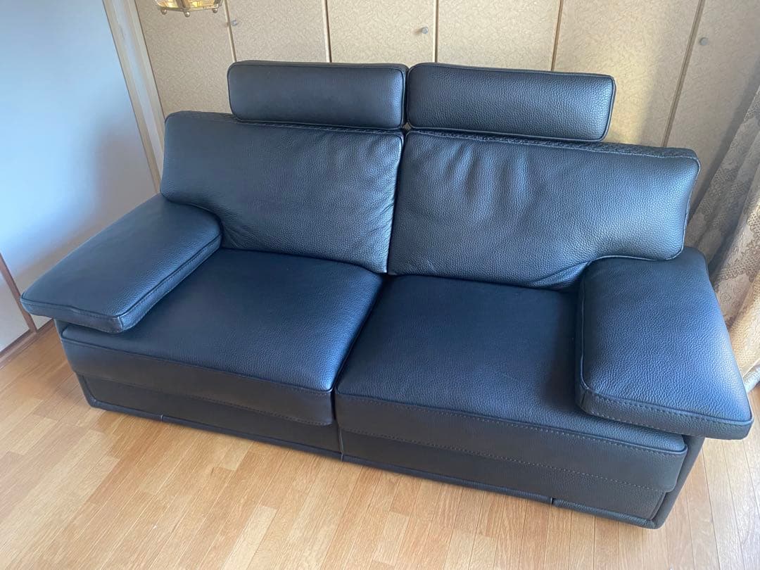 【展示品】ケルビン　ジョルマーニ　黒総革　購入約50万円　高級ソファ　美品