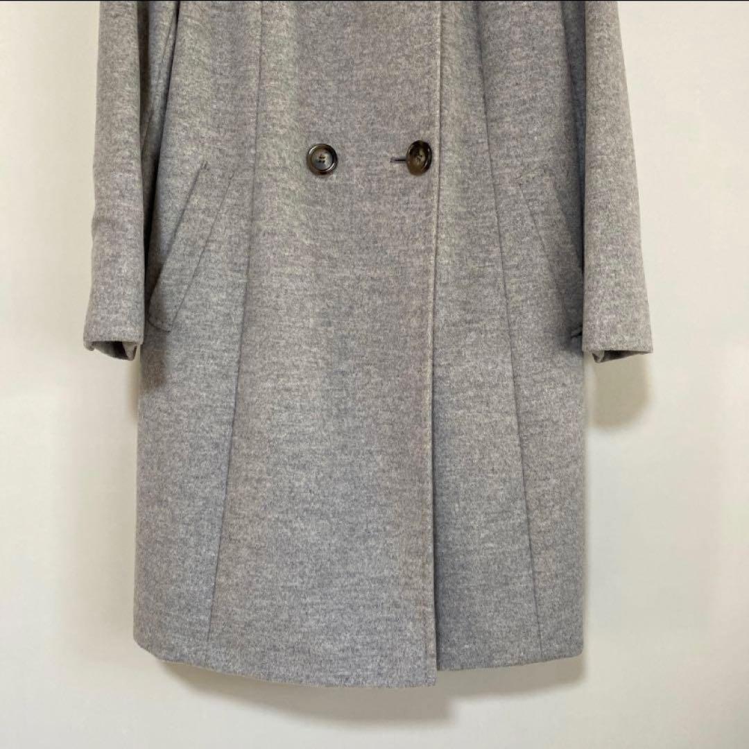 23区 ロングコート 44 フーデッドコート ライトグレー DMW