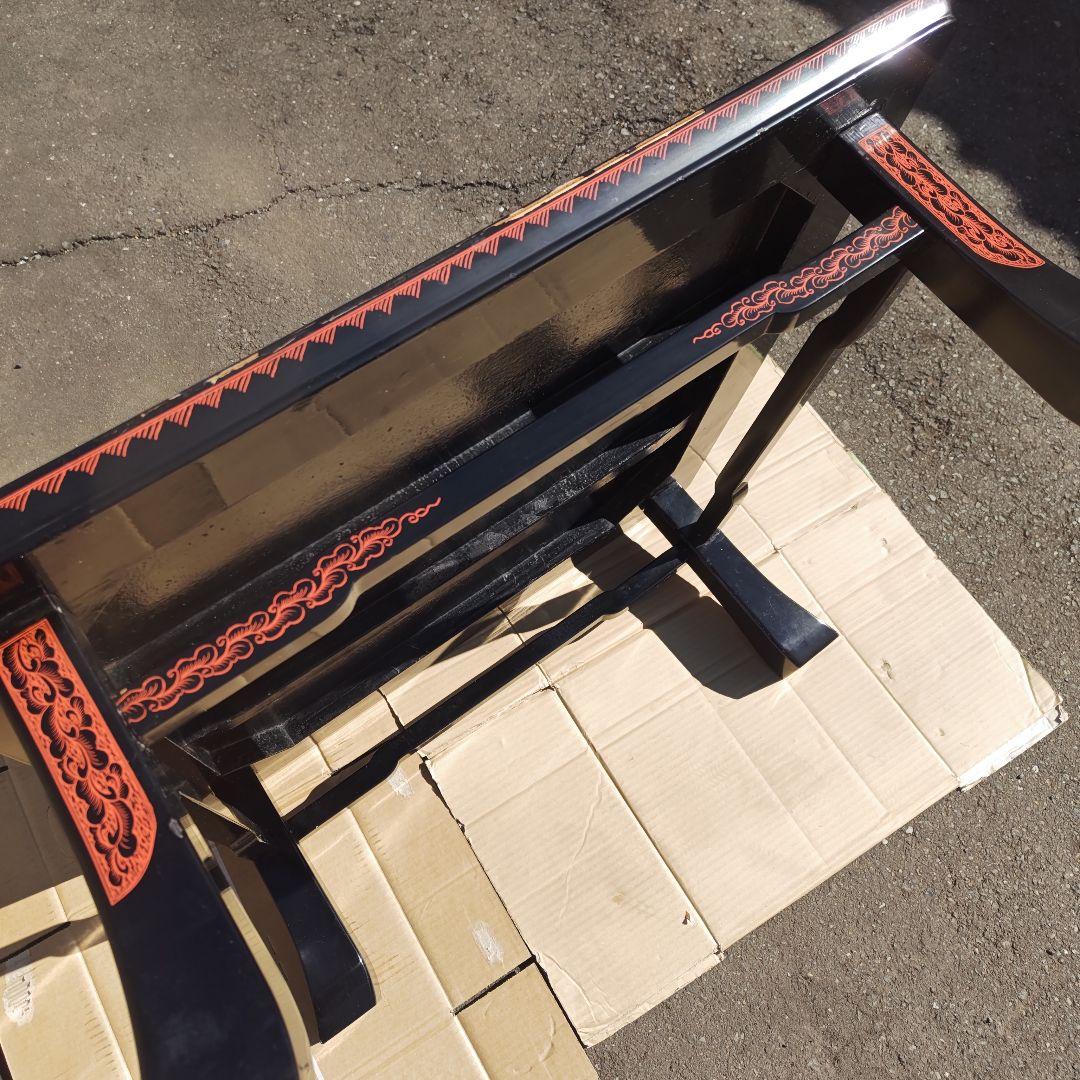 昭和レトロ　大正ロマン　漆塗り　小型高級ちゃぶ台 古家具　当時物　送料込