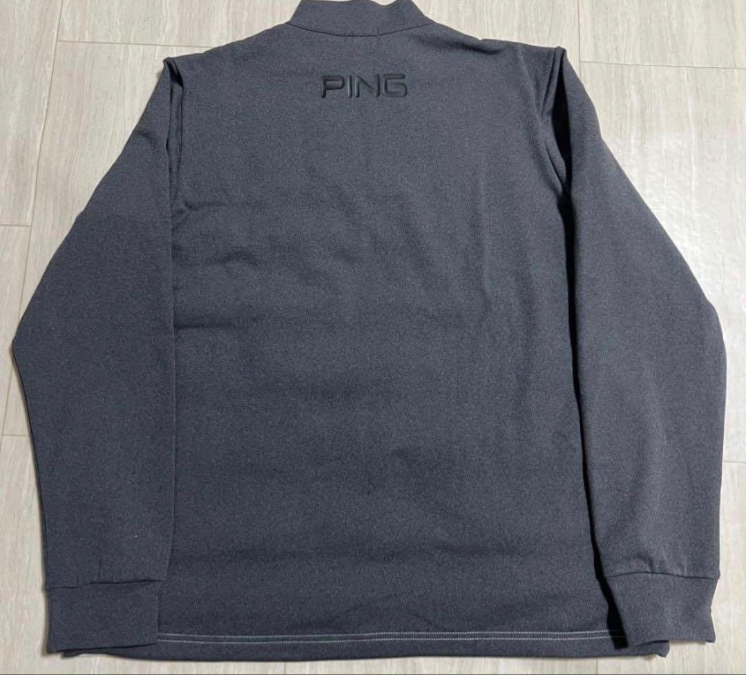 【新品・タグ付き】PINGハーフジップゴルフウェア　ホワイト×グレー LLサイズ