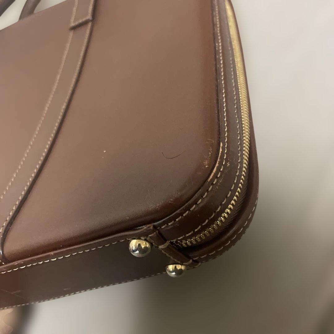 【美品】土屋鞄 コンフィオCONFFIO オイルヌメ ビジネスバッグ ブラウン