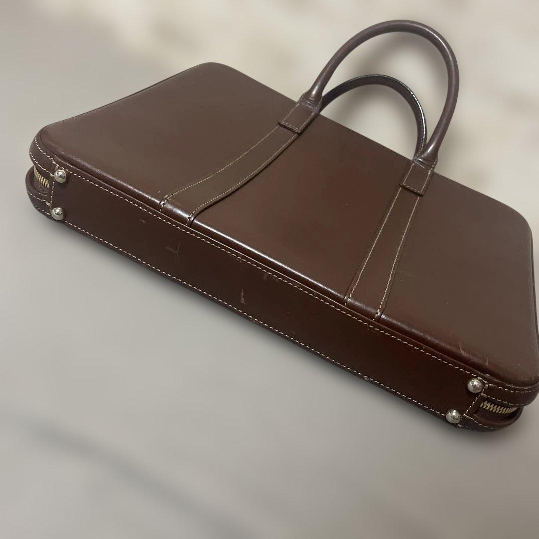 【美品】土屋鞄 コンフィオCONFFIO オイルヌメ ビジネスバッグ ブラウン