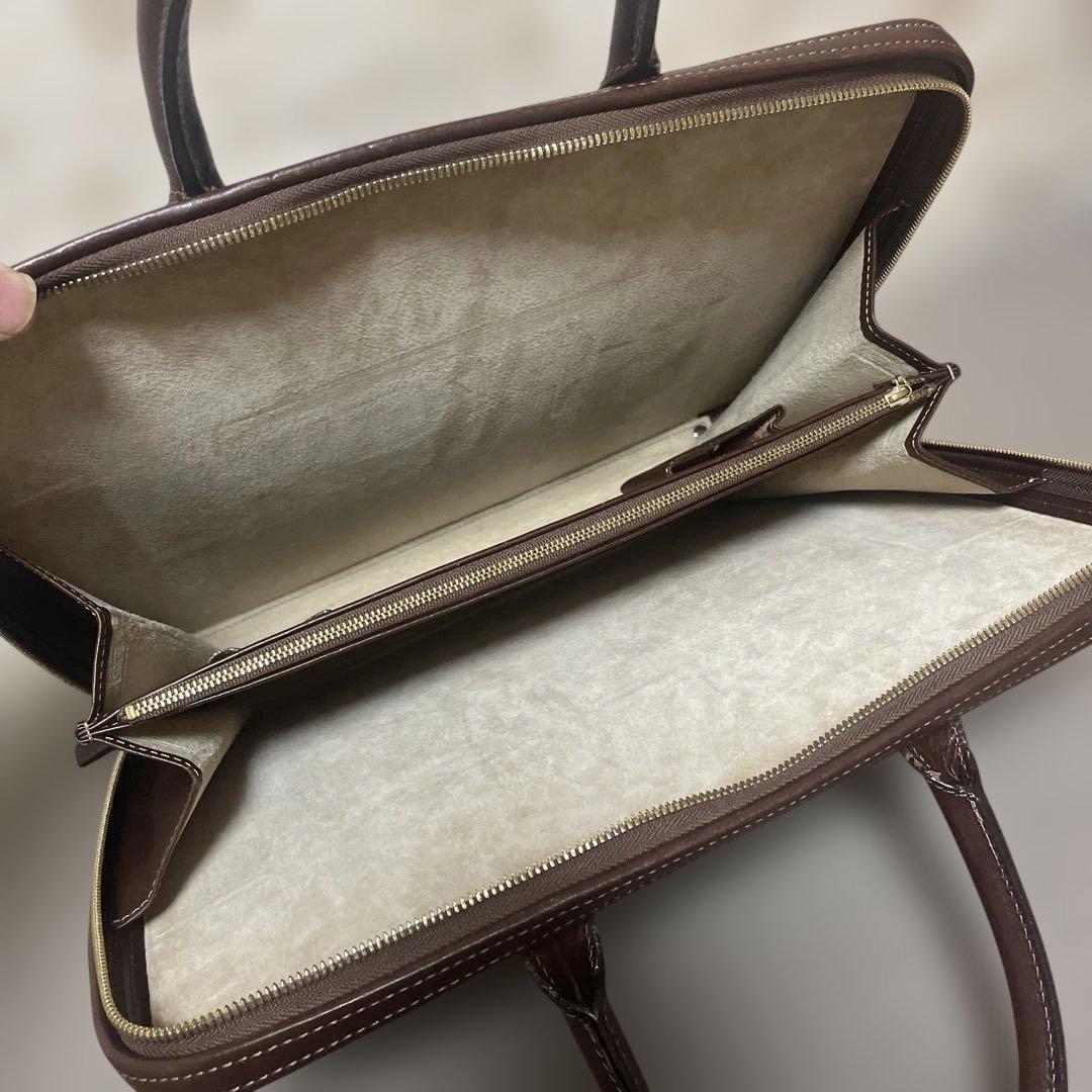【美品】土屋鞄 コンフィオCONFFIO オイルヌメ ビジネスバッグ ブラウン
