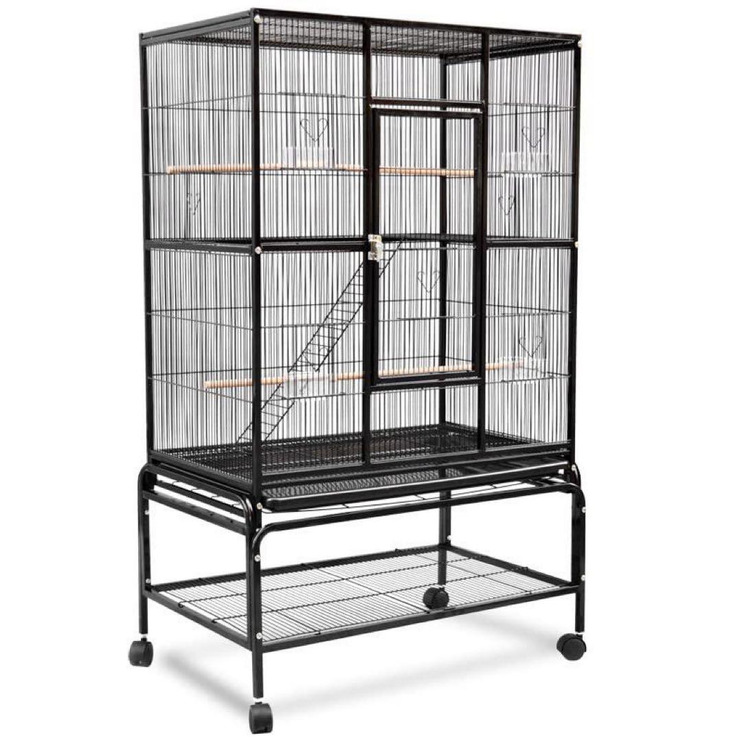 頑丈なスチール製鳥かご 80cm x 50cm x 145cm