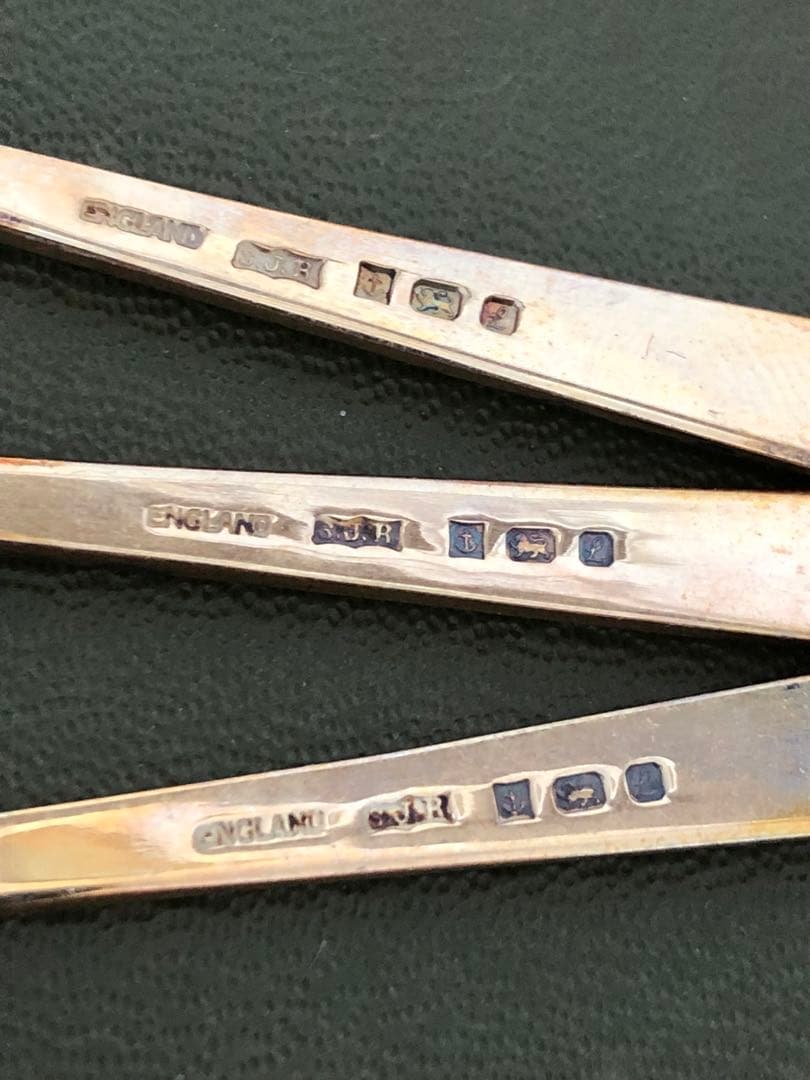 ヴィンテージ　S.J.Rose & Son 純銀製　スプーン6本　七宝　シルバー